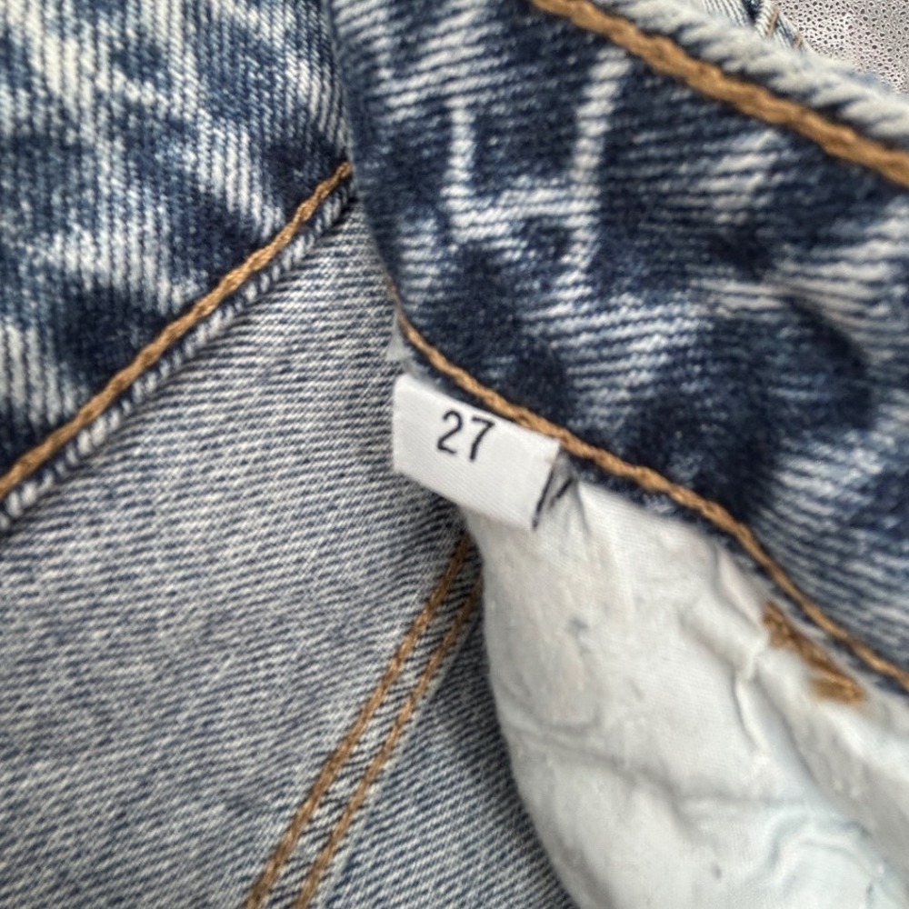 Vervet Los Angeles Cropped Rip Jeans High Rise Straight Leg Distressed Blue 27 - Picture 5 of 8